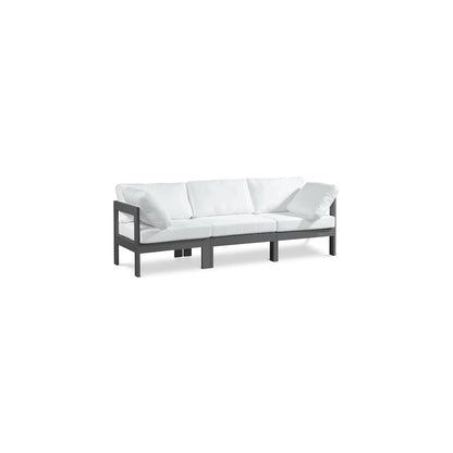 Nizuc White Water Resistant Fabric Outdoor Patio Modular Sofa