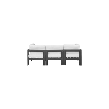 Nizuc White Water Resistant Fabric Outdoor Patio Modular Sofa