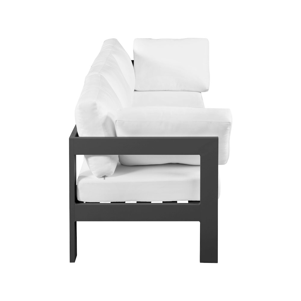 Nizuc White Water Resistant Fabric Outdoor Patio Modular Sofa