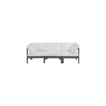 Nizuc White Water Resistant Fabric Outdoor Patio Modular Sofa