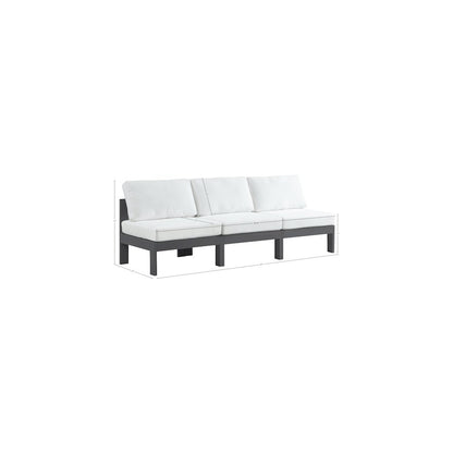 Nizuc White Water Resistant Fabric Outdoor Patio Modular Sofa