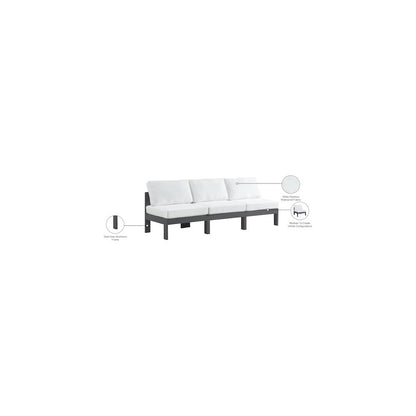 Nizuc White Water Resistant Fabric Outdoor Patio Modular Sofa