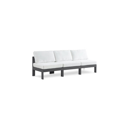 Nizuc White Water Resistant Fabric Outdoor Patio Modular Sofa