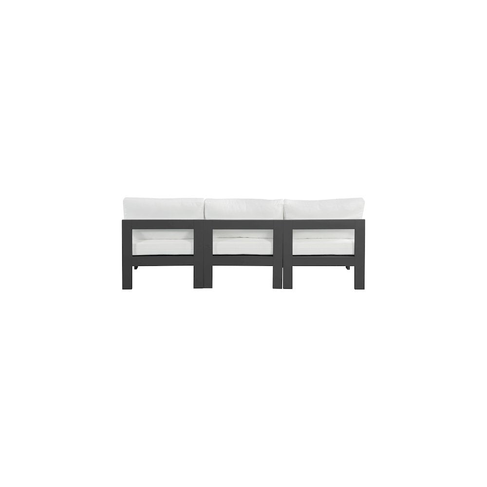 Nizuc White Water Resistant Fabric Outdoor Patio Modular Sofa