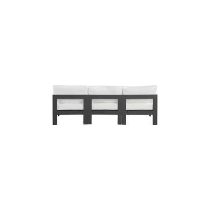 Nizuc White Water Resistant Fabric Outdoor Patio Modular Sofa