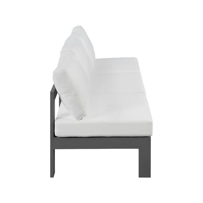 Nizuc White Water Resistant Fabric Outdoor Patio Modular Sofa