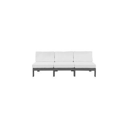 Nizuc White Water Resistant Fabric Outdoor Patio Modular Sofa