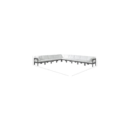 Nizuc White Water Resistant Fabric Outdoor Patio Modular Sectional