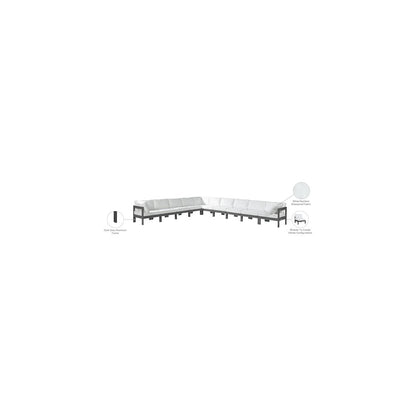 Nizuc White Water Resistant Fabric Outdoor Patio Modular Sectional