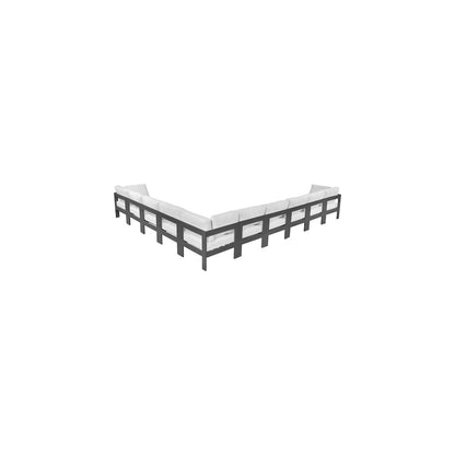 Nizuc White Water Resistant Fabric Outdoor Patio Modular Sectional