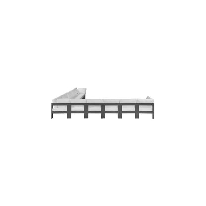 Nizuc White Water Resistant Fabric Outdoor Patio Modular Sectional