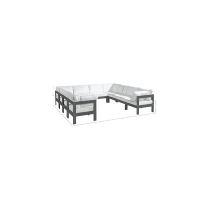 Nizuc White Water Resistant Fabric Outdoor Patio Modular Sectional