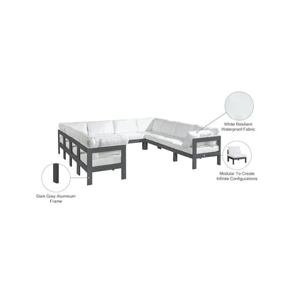 Nizuc White Water Resistant Fabric Outdoor Patio Modular Sectional