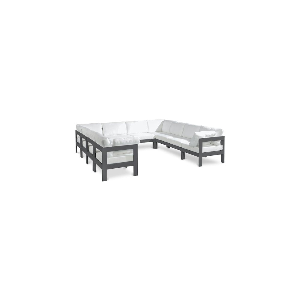 Nizuc White Water Resistant Fabric Outdoor Patio Modular Sectional