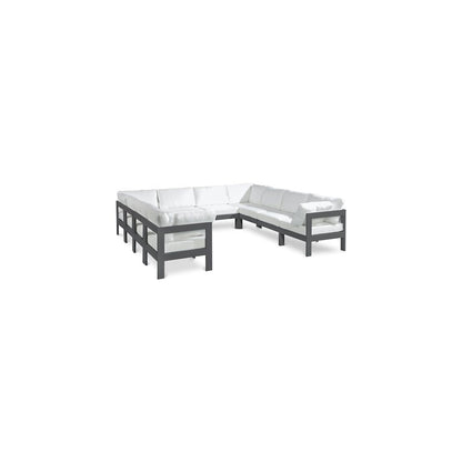 Nizuc White Water Resistant Fabric Outdoor Patio Modular Sectional