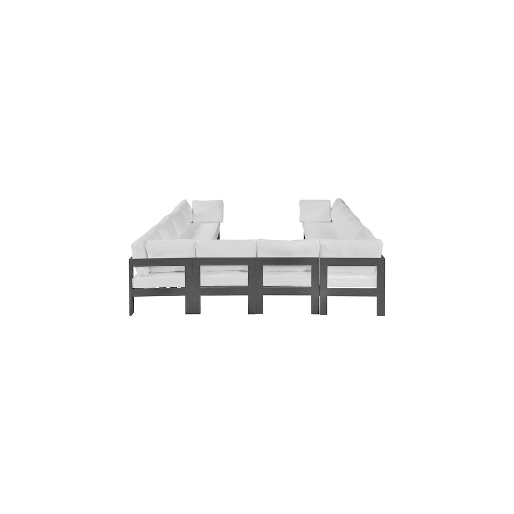 Nizuc White Water Resistant Fabric Outdoor Patio Modular Sectional