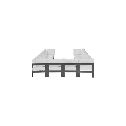 Nizuc White Water Resistant Fabric Outdoor Patio Modular Sectional