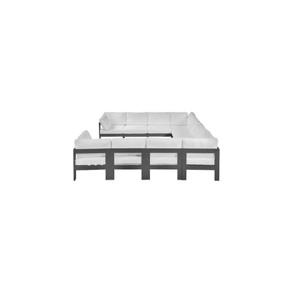 Nizuc White Water Resistant Fabric Outdoor Patio Modular Sectional