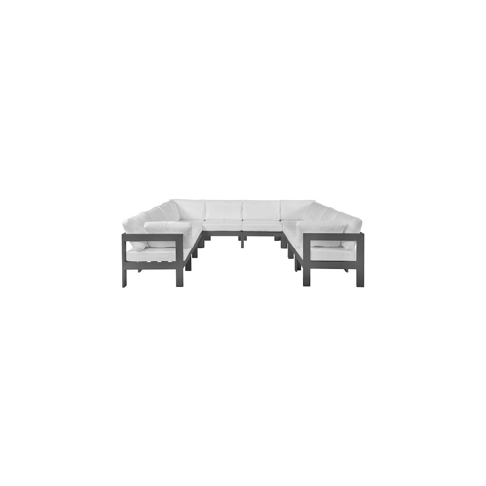 Nizuc White Water Resistant Fabric Outdoor Patio Modular Sectional
