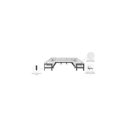 Nizuc White Water Resistant Fabric Outdoor Patio Modular Sectional