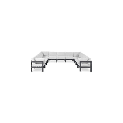 Nizuc White Water Resistant Fabric Outdoor Patio Modular Sectional