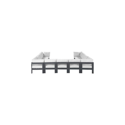 Nizuc White Water Resistant Fabric Outdoor Patio Modular Sectional