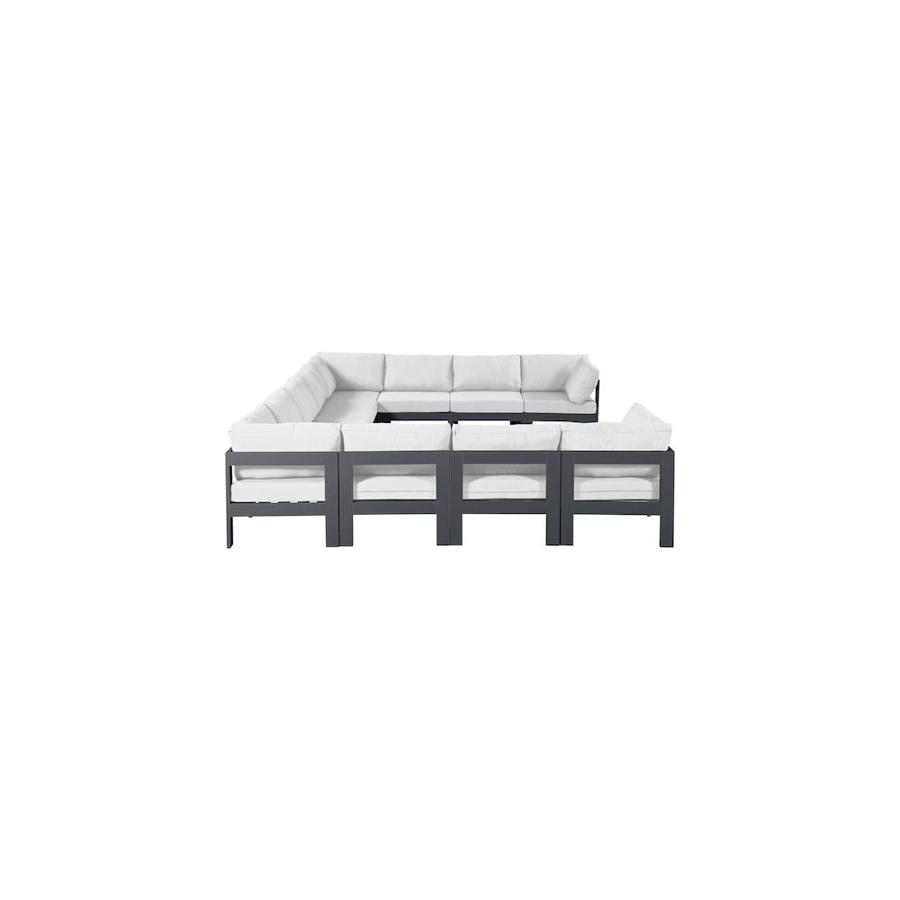 Nizuc White Water Resistant Fabric Outdoor Patio Modular Sectional