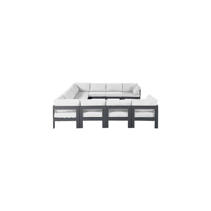 Nizuc White Water Resistant Fabric Outdoor Patio Modular Sectional