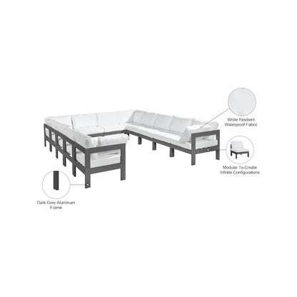 Nizuc White Water Resistant Fabric Outdoor Patio Modular Sectional