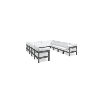 Nizuc White Water Resistant Fabric Outdoor Patio Modular Sectional
