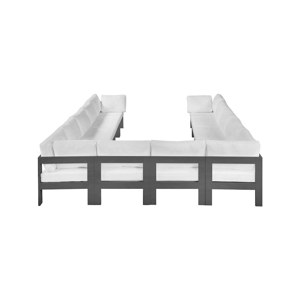 Nizuc White Water Resistant Fabric Outdoor Patio Modular Sectional