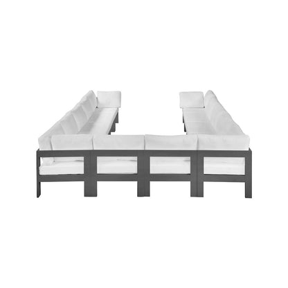 Nizuc White Water Resistant Fabric Outdoor Patio Modular Sectional