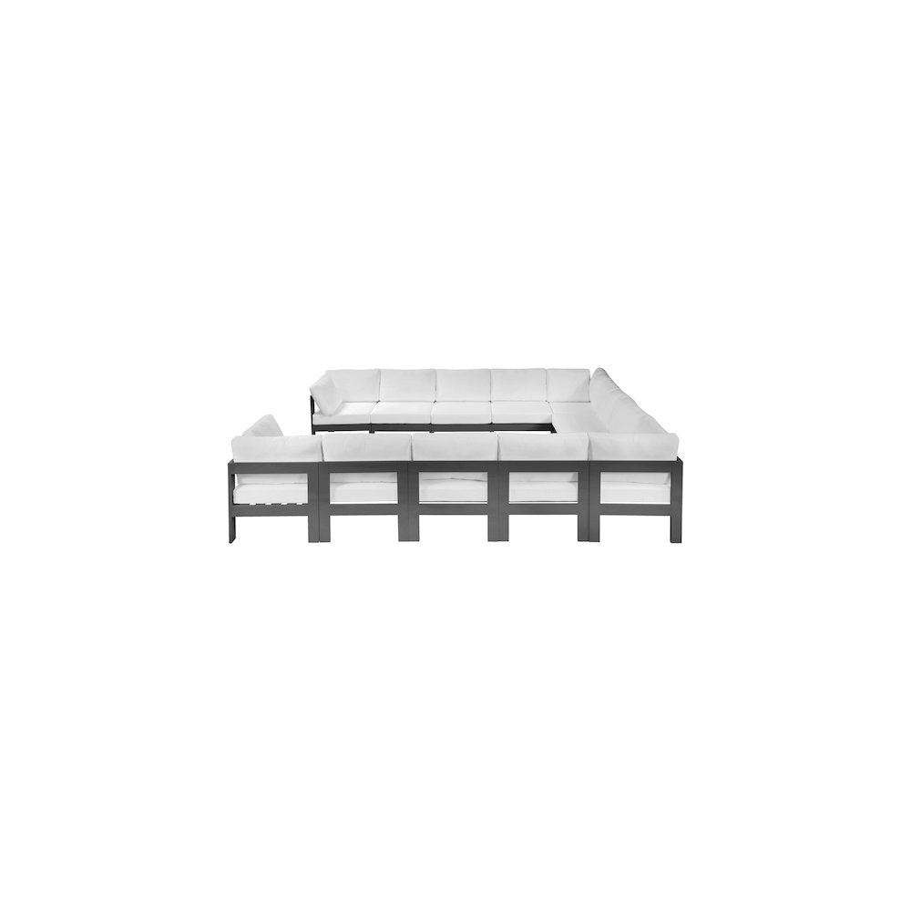 Nizuc White Water Resistant Fabric Outdoor Patio Modular Sectional