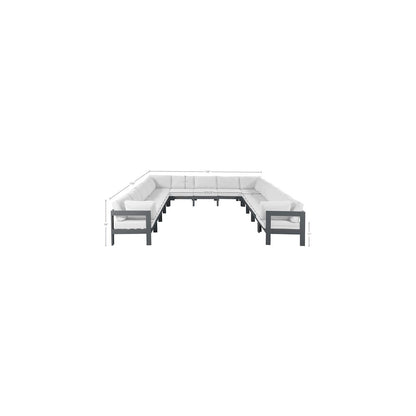 Nizuc White Water Resistant Fabric Outdoor Patio Modular Sectional