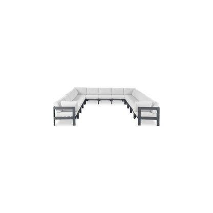 Nizuc White Water Resistant Fabric Outdoor Patio Modular Sectional