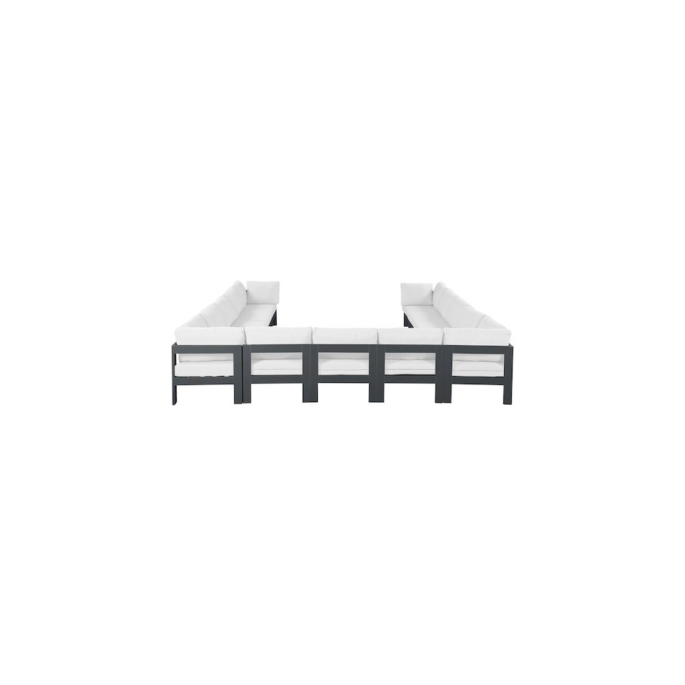 Nizuc White Water Resistant Fabric Outdoor Patio Modular Sectional