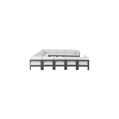 Nizuc White Water Resistant Fabric Outdoor Patio Modular Sectional