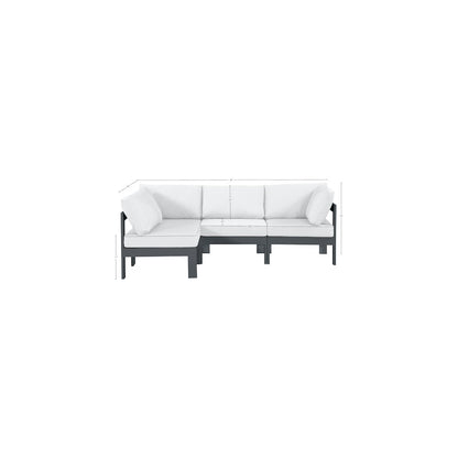 Nizuc White Water Resistant Fabric Outdoor Patio Modular Sectional