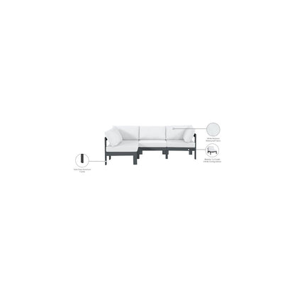 Nizuc White Water Resistant Fabric Outdoor Patio Modular Sectional