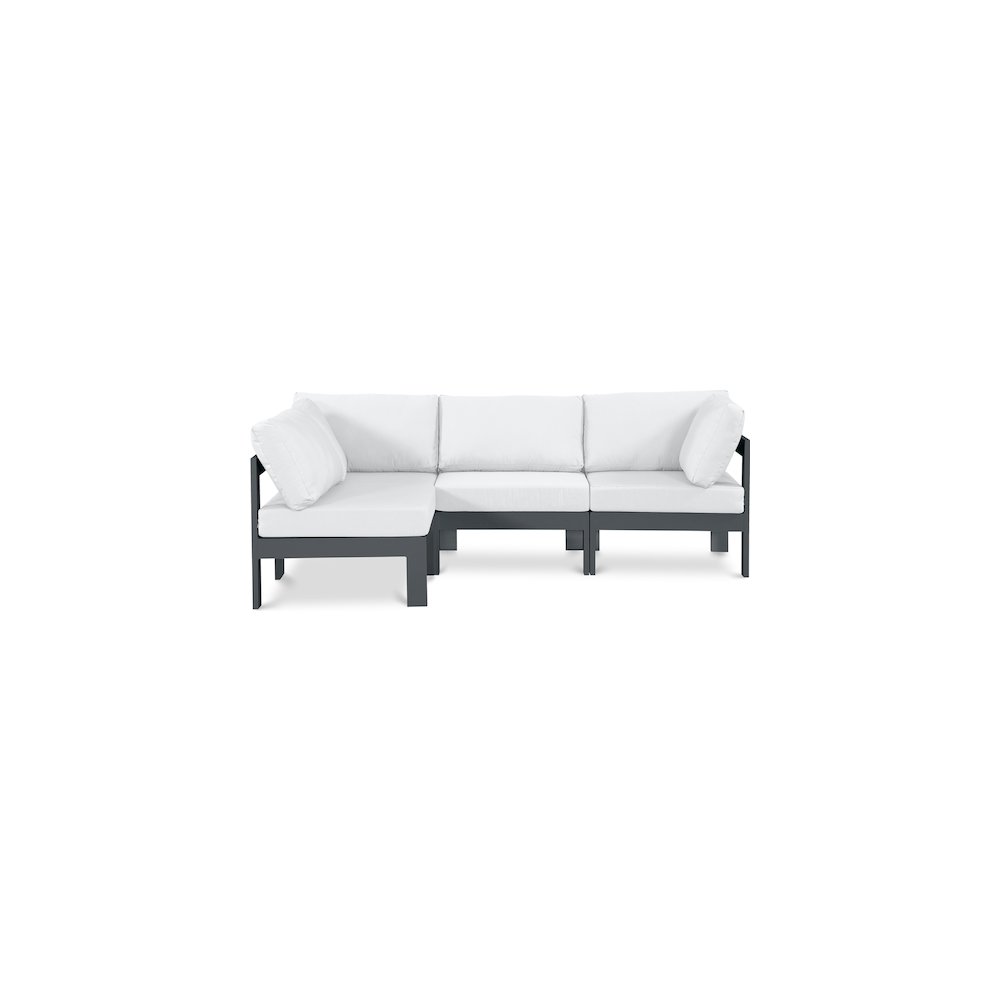 Nizuc White Water Resistant Fabric Outdoor Patio Modular Sectional