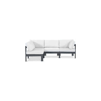 Nizuc White Water Resistant Fabric Outdoor Patio Modular Sectional