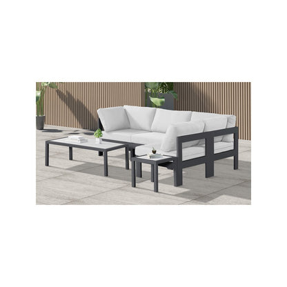Nizuc White Water Resistant Fabric Outdoor Patio Modular Sectional