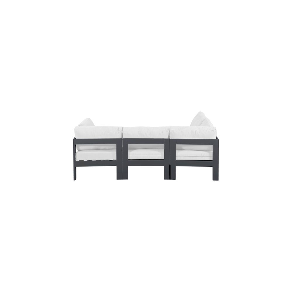 Nizuc White Water Resistant Fabric Outdoor Patio Modular Sectional