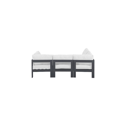 Nizuc White Water Resistant Fabric Outdoor Patio Modular Sectional