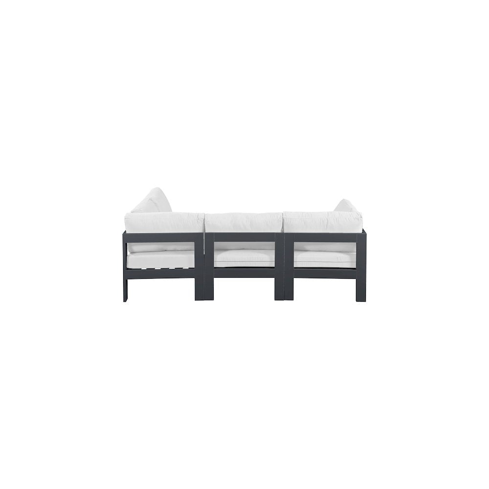 Nizuc White Water Resistant Fabric Outdoor Patio Modular Sectional