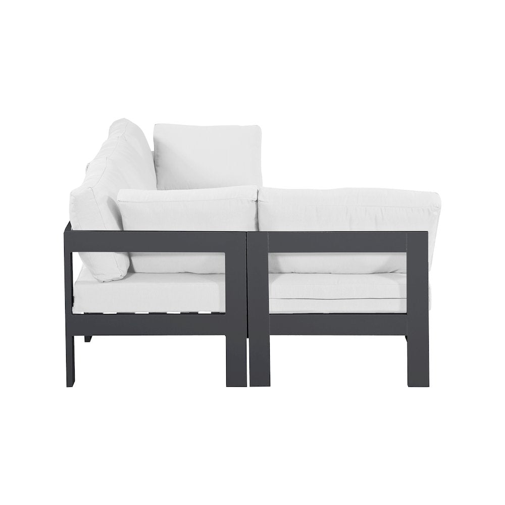 Nizuc White Water Resistant Fabric Outdoor Patio Modular Sectional