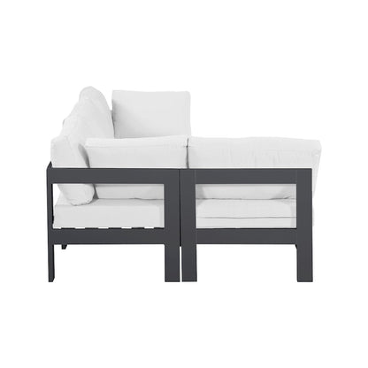 Nizuc White Water Resistant Fabric Outdoor Patio Modular Sectional