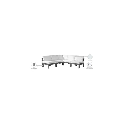 Nizuc White Water Resistant Fabric Outdoor Patio Modular Sectional