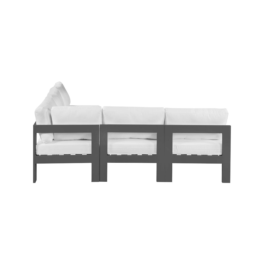 Nizuc White Water Resistant Fabric Outdoor Patio Modular Sectional