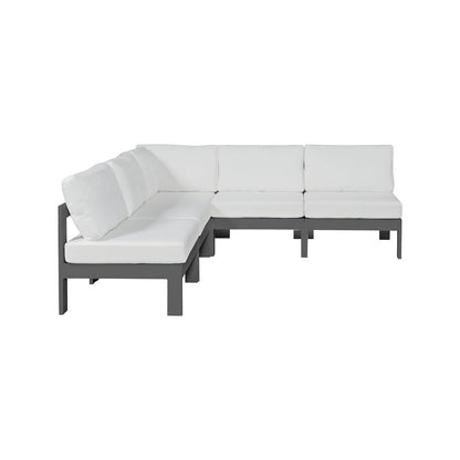 Nizuc White Water Resistant Fabric Outdoor Patio Modular Sectional